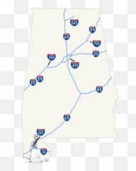 Alabama Interstates Map With - Emoji