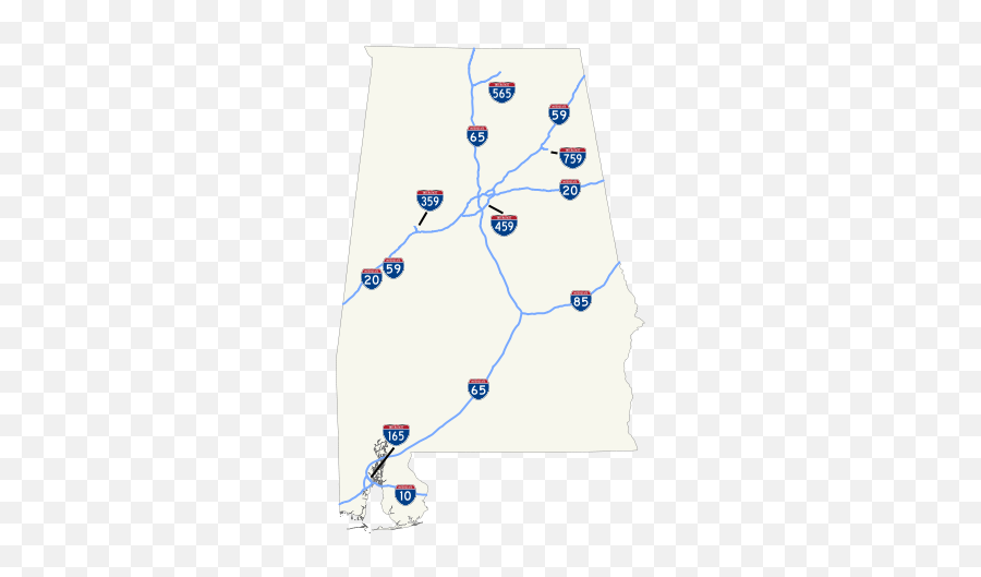 Alabama Interstates Map With - Alabama Map With Interstates Emoji,Alabama Emoji Free