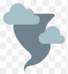 Cloud With Tornado Emoji For Facebook - Tornado With Cloud Clipart,Fish Hook Emoji
