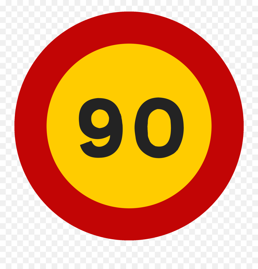 B90e - Speed Limit Sign Emoji,Sticker Emoticon