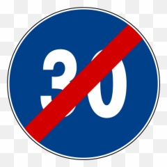Italian Traffic Signs - 30 Speed With Red Line Emoji