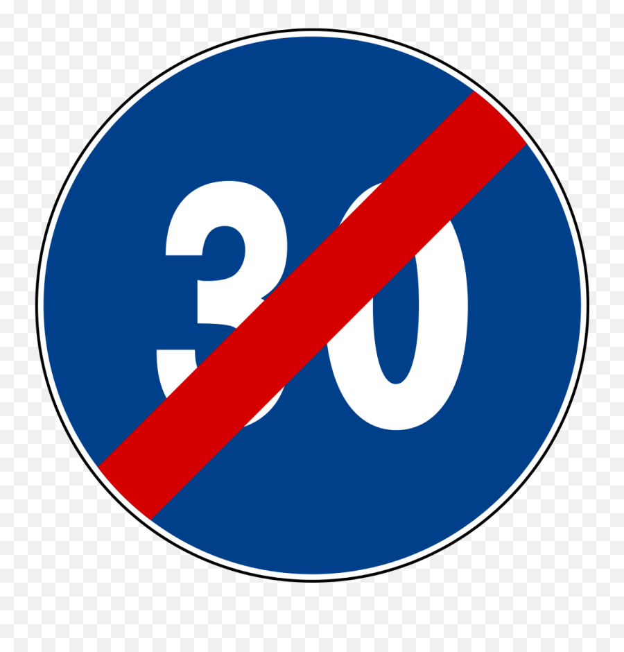 Italian Traffic Signs - 30 Speed Sign With Red Line Emoji,Emoji Comparison