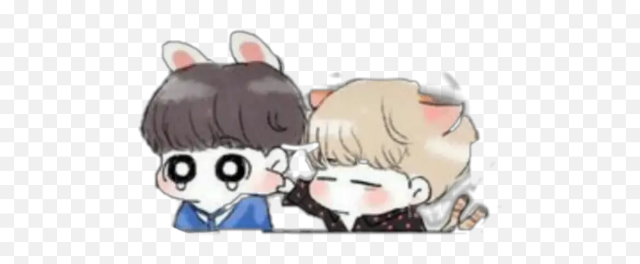 Bts Cute Chibi Stickers For Whatsapp - Fanart Jikook Cute Emoji,Bts Emoji