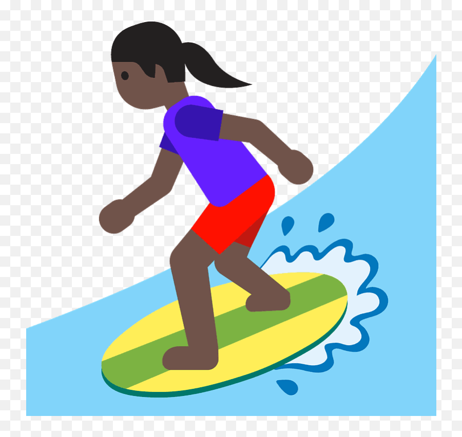 Woman Surfing Emoji Clipart Free Download Transparent Png - Kid Surf Clipart Transparent,Extreme Emojis