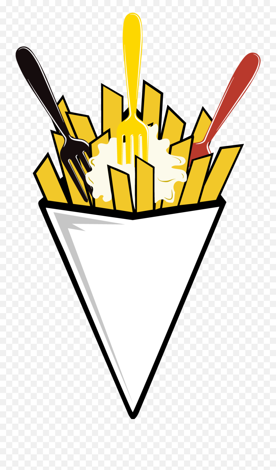 Cornet De Frites French Fries Clipart - French Fries Emoji,French Flag Chicken Emoji