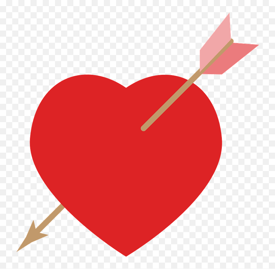 Heart With Arrow Through It Clipart - Corazon De Cupido Png Emoji,Heart With Arrow Emoji