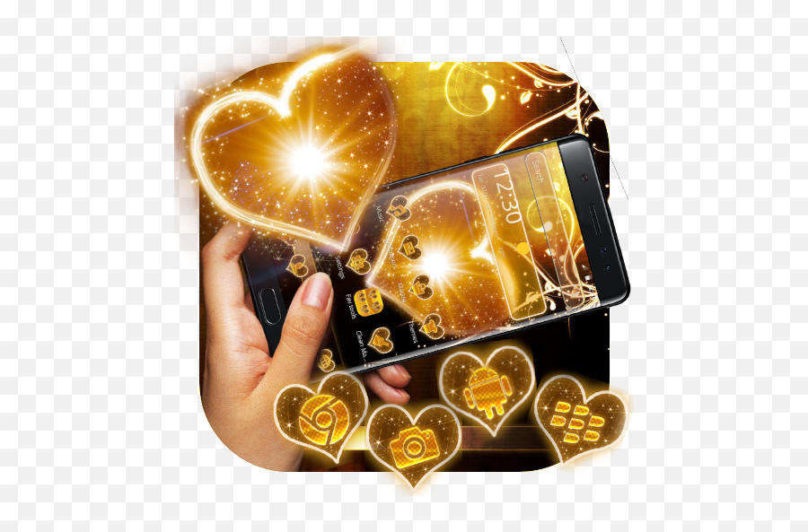 Lighting Heart Golden Theme - Apps En Google Play Black Abstract Emoji,Golden Heart Emoji