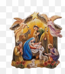 Christmas Manger Scene Png u0026 Free Scenepng - Catholic Holy Family Emoji