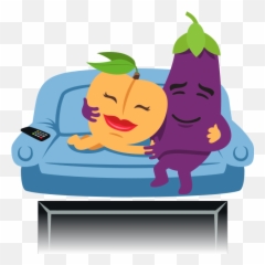Emoji Inspired Stickers - Hug Eggplant