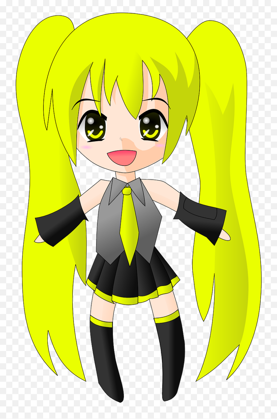 Anime Girl Happy Blonde People - Manga Clip Art Emoji,Anime Emoticons