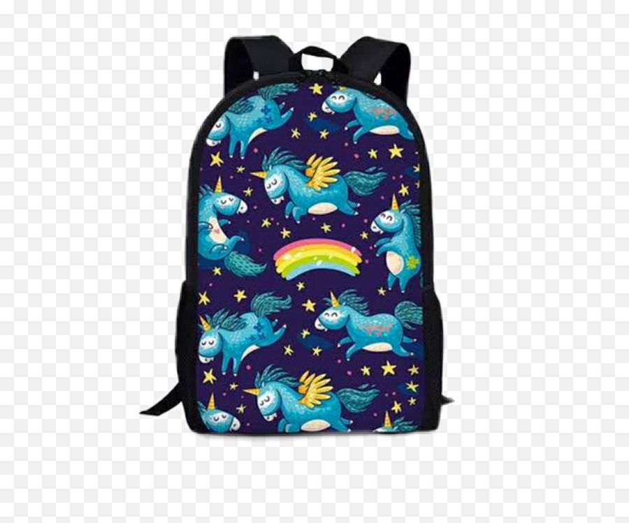 Unicorn Scbackpack Backpack Bag School Schoolbag Blue - Happiness Is Believing In Unicorns Emoji,Backpack Emoji