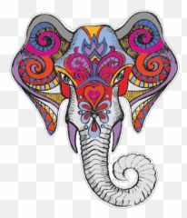 Printed Vinyl Traditional - Traditional Indian Art Elephant Emoji,Elephant Emojis