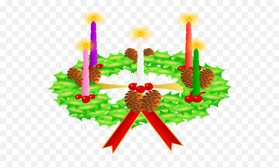 Advent Wreath Vector - Animado Corona De Adviento Dibujo Emoji,Church Calendar Emoji