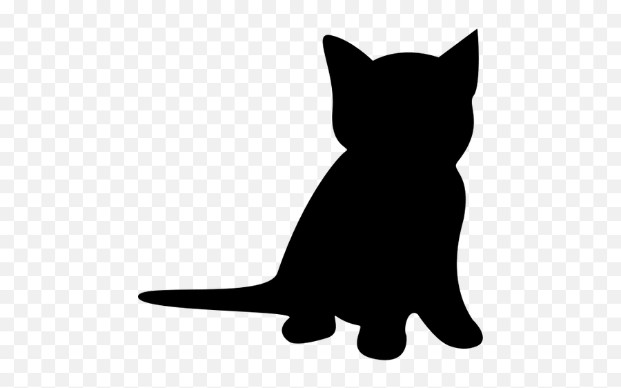 Black Kitten Vector Image - Kitten Silhouette Clip Art Emoji,Emoji With Star Eyes