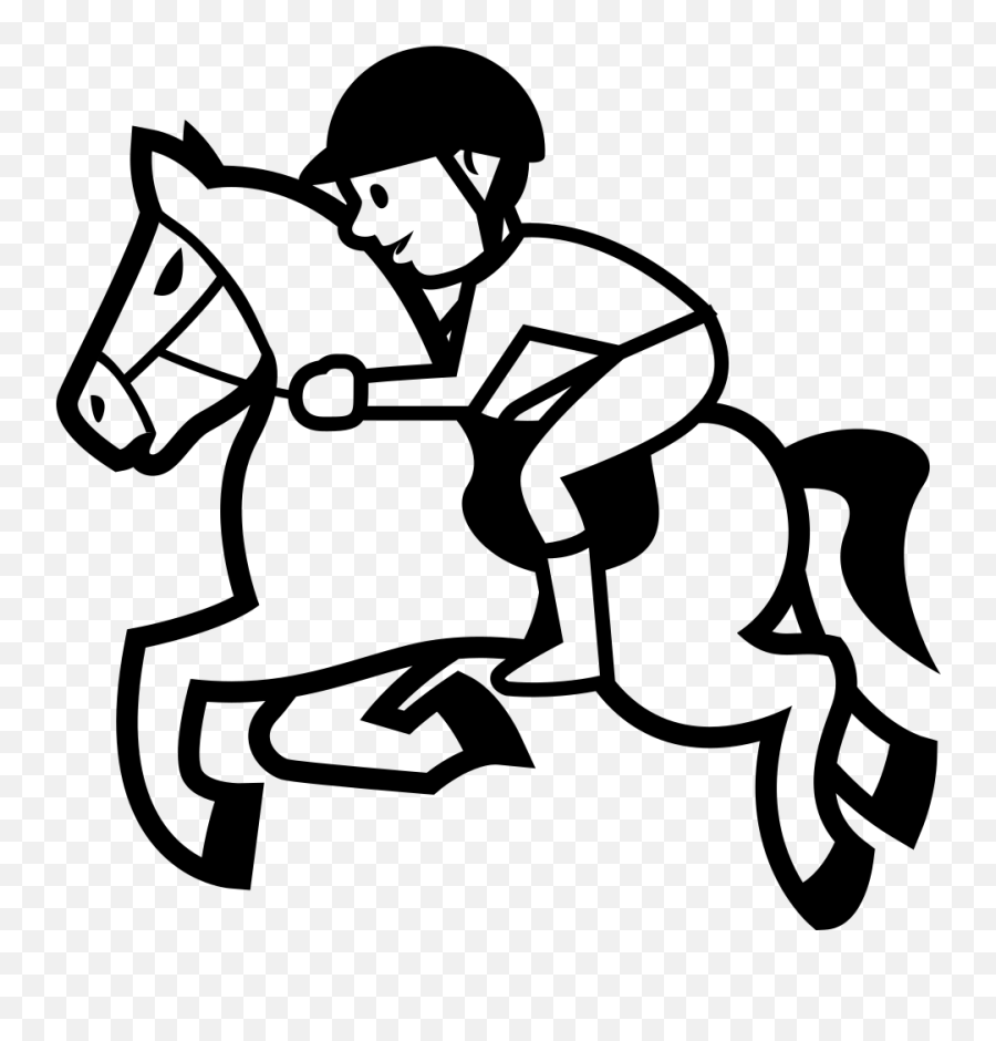 Emojione Bw 1f3c7 - Horse Race Black And White Clip Art Emoji,Horse Emoji