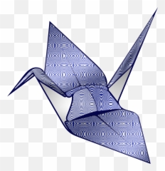 Origami Blue Op Art Crane Free Pictures - Emoji