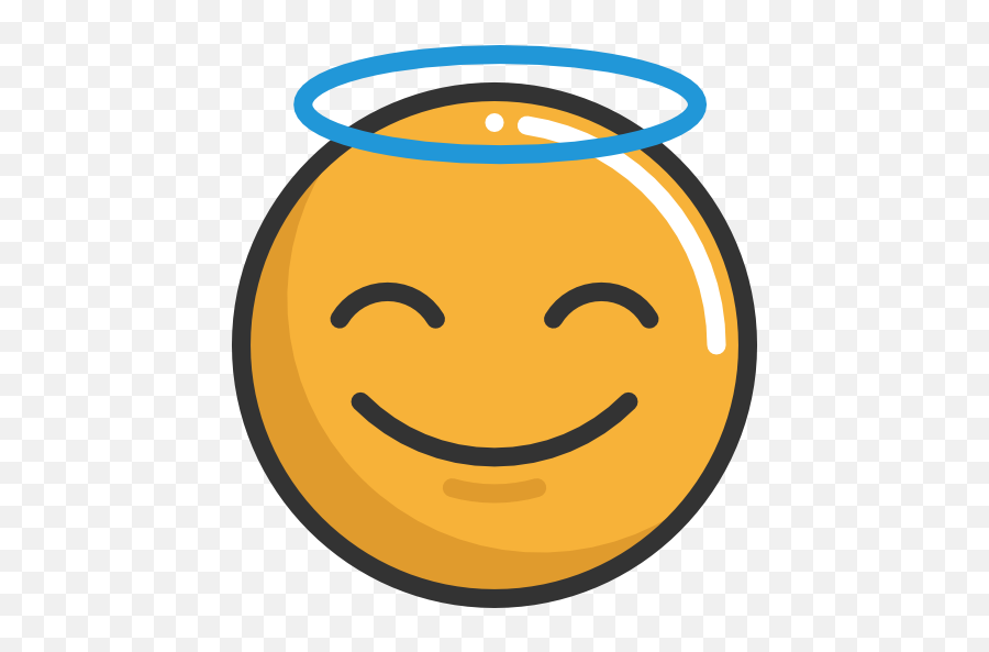 Angel Emoticons Emoji Feelings Smileys Icon - Angel Icon Png,Angel Emoji Png