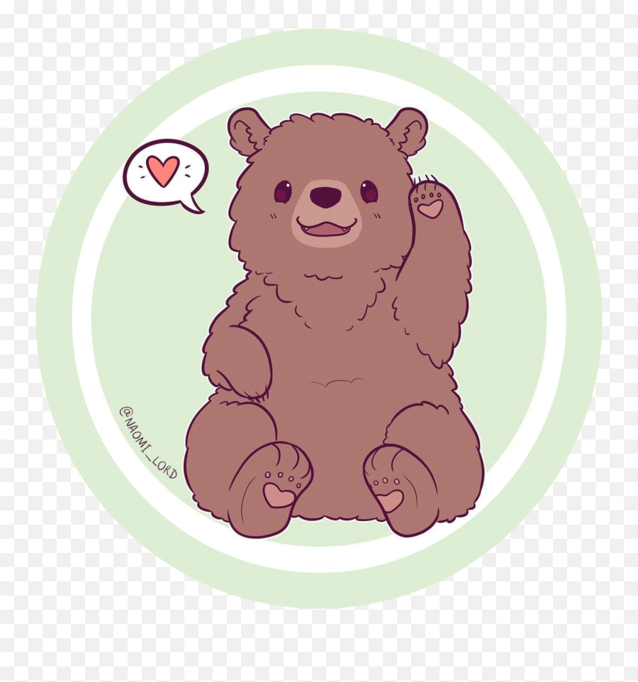 Lil Bear Bear Waving Heart Cute Animal Freetoedit - Naomi Lord Animals Bear Emoji,Grizzly Bear Emoji