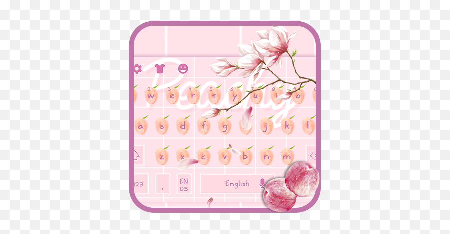 Pink Peach Keyboard - Flower Emoji,Og Peach Emoji