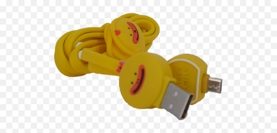 Icarer Family Emoji Adatkábel Microusb 1m Sárga - Portable,Family Emoji