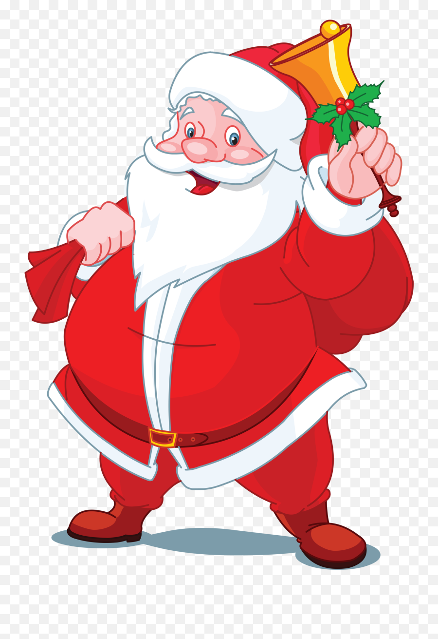 Collection Of Christmas Santa Clipart - Santa Claus Drawing With Bell Emoji,Santa Emoticons