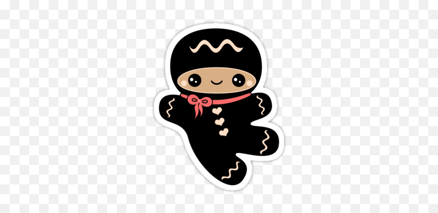 Cute Ninjabread Man Sticker - Fictional Character Emoji,Gingerbread Man Emoji