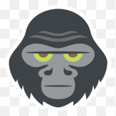 Gorilla Face Sticker - Clipart Emoji
