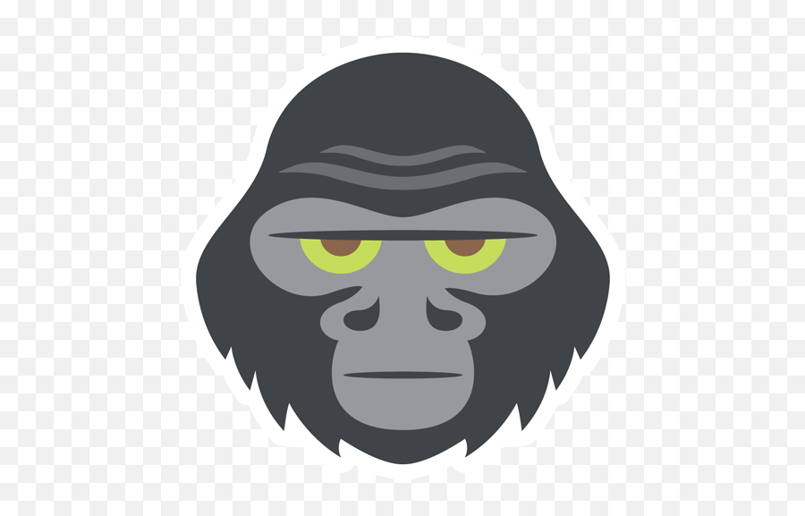 Gorilla Face Sticker - Gorilla Face Clipart Emoji,Emoji 56