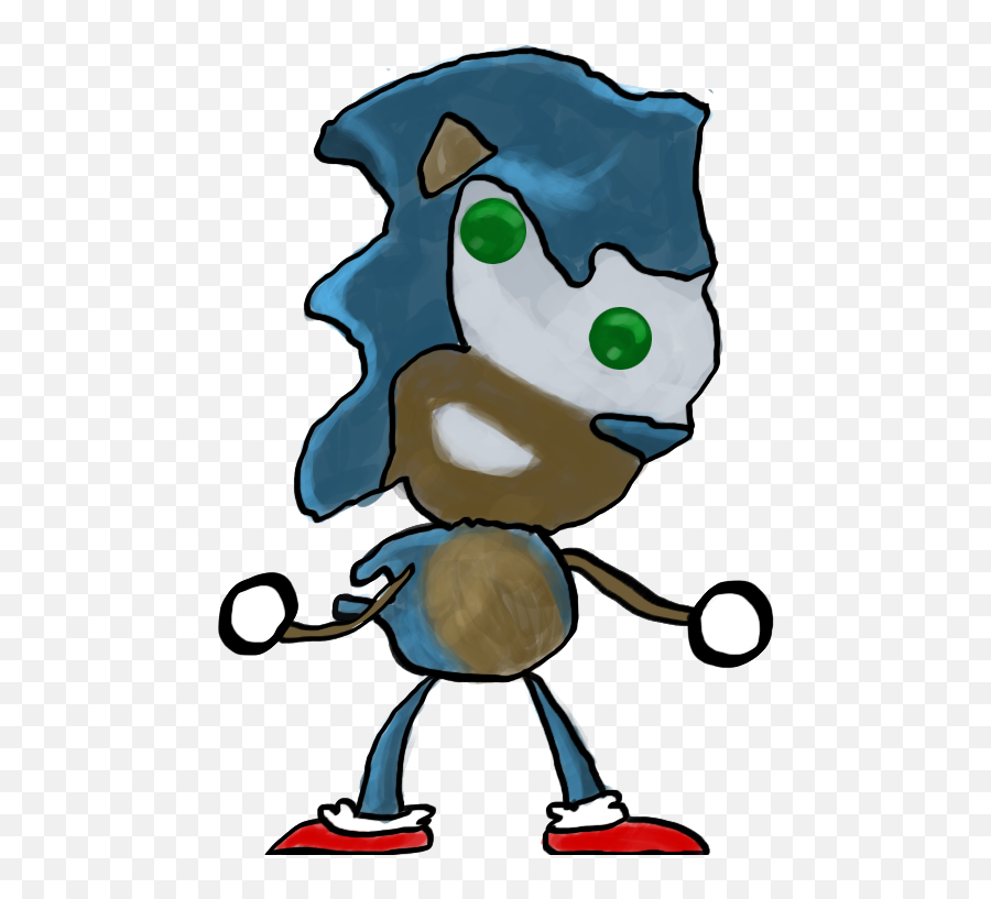 Sanic Drawing Poorly Drawn Picture - Cartoon Emoji,Sanic Emoji