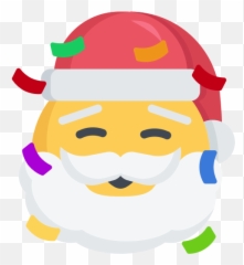 Christmas Emoji Excited Party Santa Icon - Png