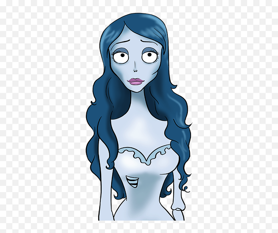 How To Draw The Corpse Bride - Really Easy Drawing Tutorial Easy Corpse Bride Drawings Emoji,Bride Emoji