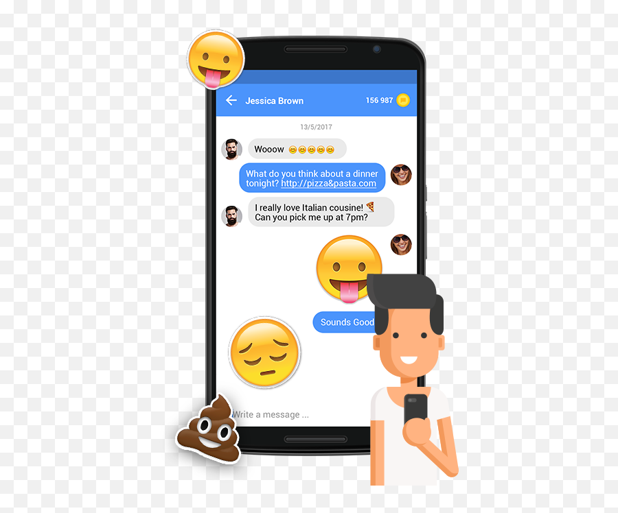 Messenger Sms - Cartoon Emoji,Love Emoticons For Texting