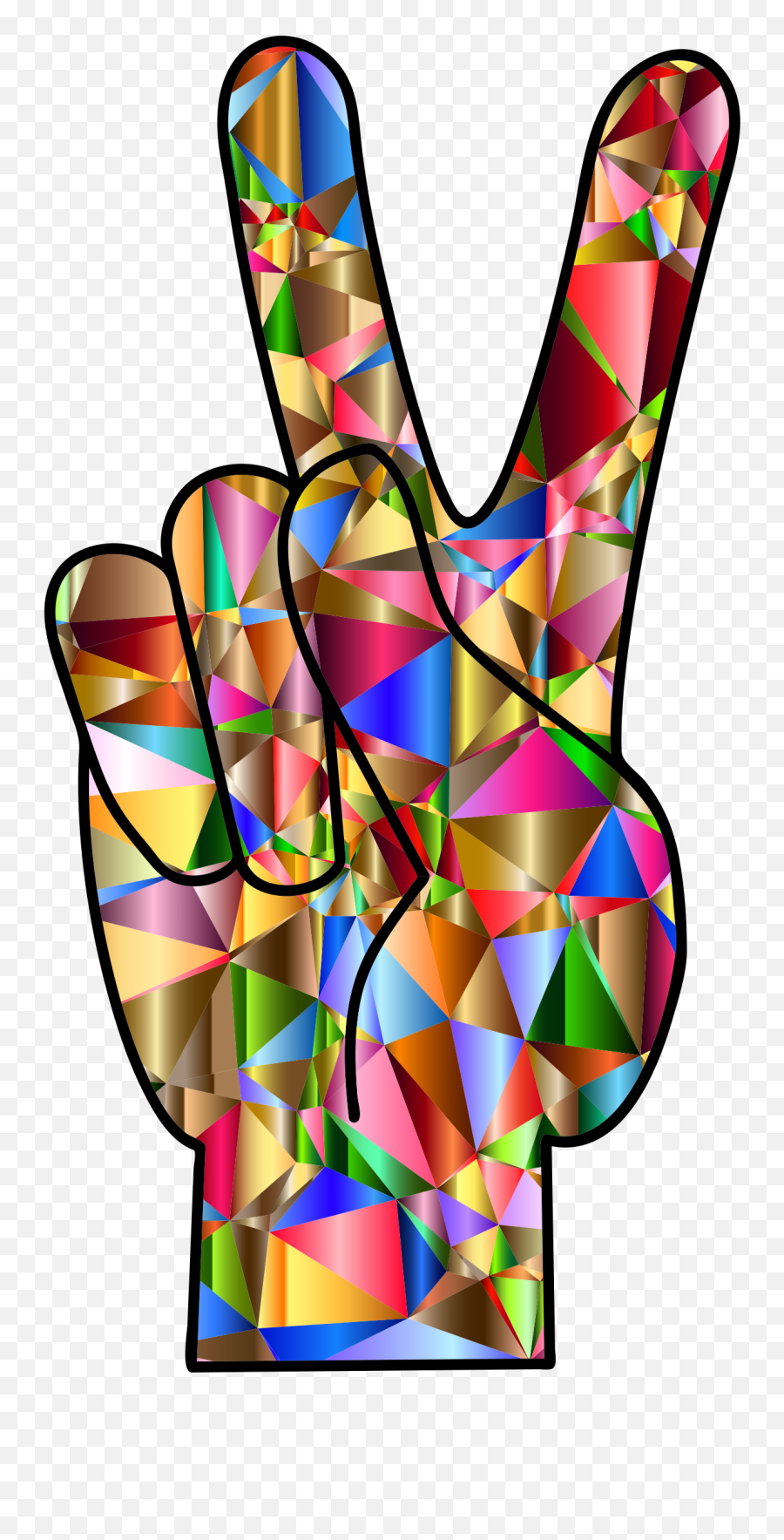 Clipart Peace Sign Hand Png - Colorful Peace Hand Sign Emoji,Peace Hand Emoji