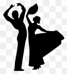 Transparent Flamenco Dancer Clipart - Dancers Silhouette Emoji