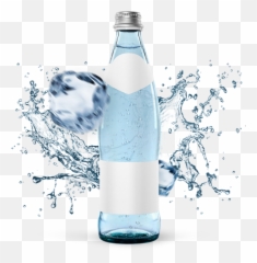 Glass Bottle For Water PSD Official PSDs - Transparent Splash Clip Art Emoji