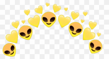 yellow yellowaesthetic heartcrown yellowemoji yellowhea - Green Heart Crown Png
