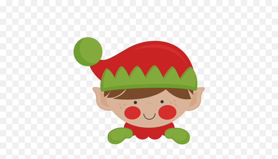 Elf Peeking Transparent Png Clipart - Cute Elf Christmas Clipart Emoji,Peeking Emoji