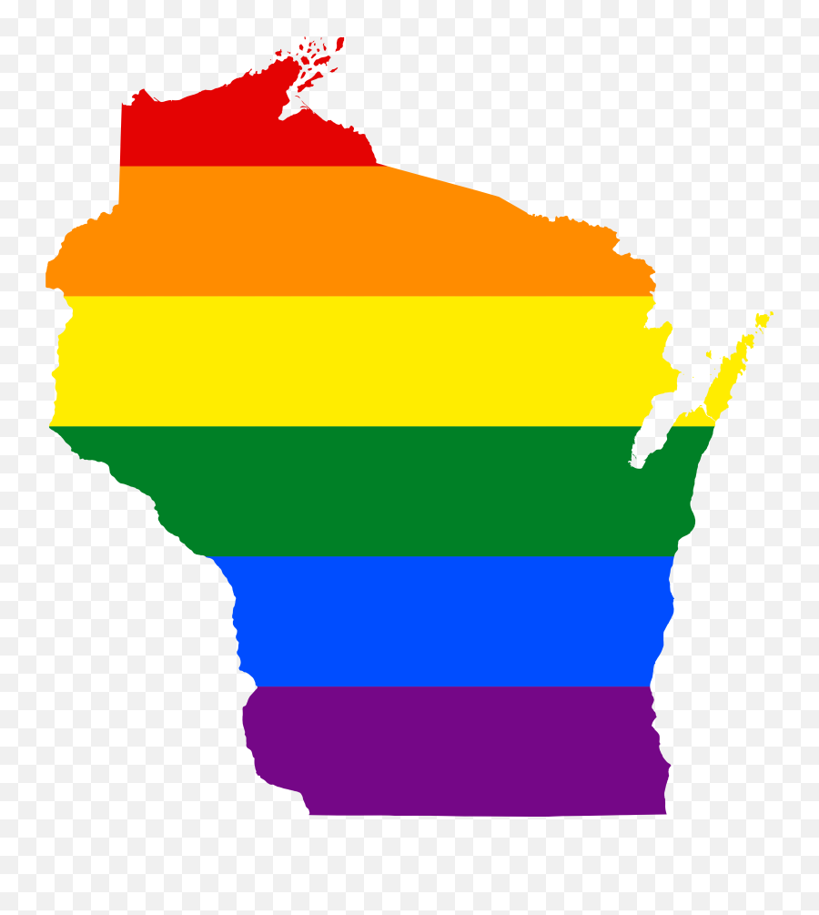 Lgbt Flag Map Of Wisconsin - Flag Map Of Wisconsin Emoji,Gay Pride Flag Emoji