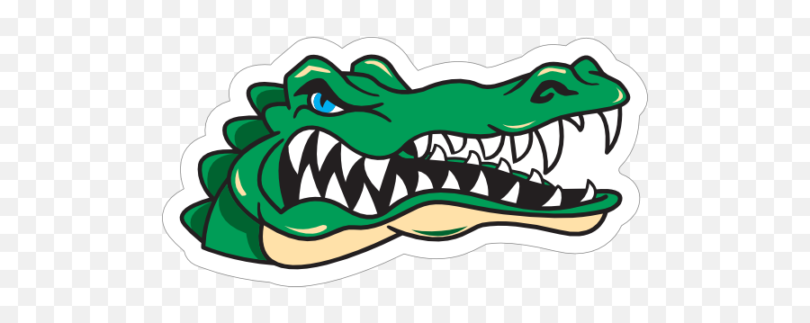 Angry Gator Head Mascot Sticker - Cartoon Gator Head Emoji,Flag And Alligator Emoji