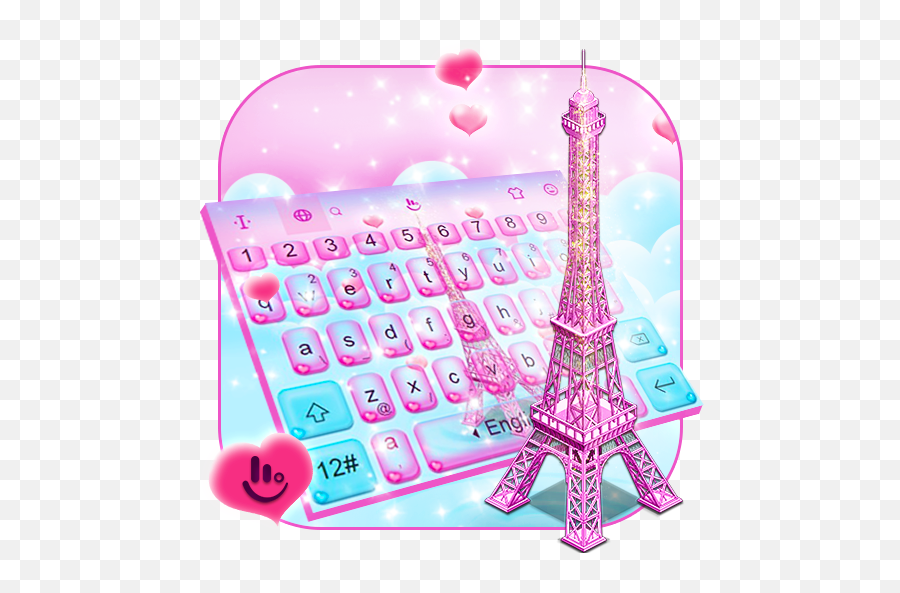 Download Pink 3d Paris Eiffel Tower Keyboard Theme For - Tower Emoji,Eiffel Tower Emoji