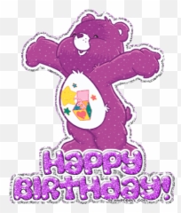 Top Care Bear Birthday Stickers For - Happy Purple Emoji