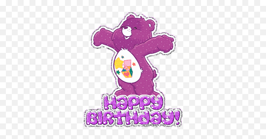 Top Care Bear Birthday Stickers For - Happy Birthday Purple Care Bear Emoji,Care Bear Emoji