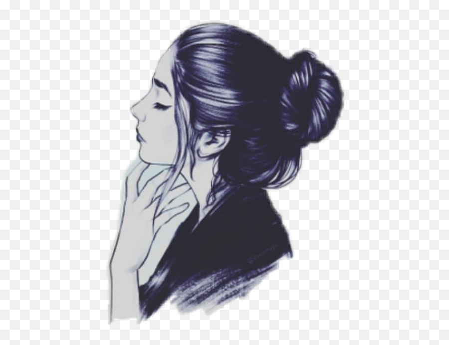 Female Girl Thinking - Illustration Emoji,Thinking Emoji Woman