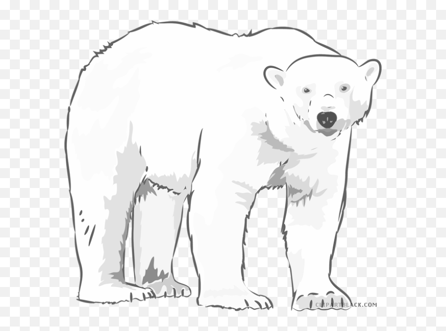 Polar Bears Clipart Black And White - Polar Bear Clipart Black And White Emoji,Bear Black And White Emoji
