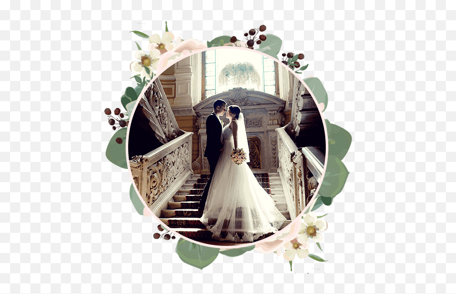 Download Bride And Groom On Stairs Ceremonies In Charlestown - Wedding Dress Couple Emoji,Bride Emoji Png
