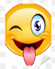 Stuck out tongue and winking eye emoticon Sticker u2022 Pixers We live change - Funny Stickers Emoji