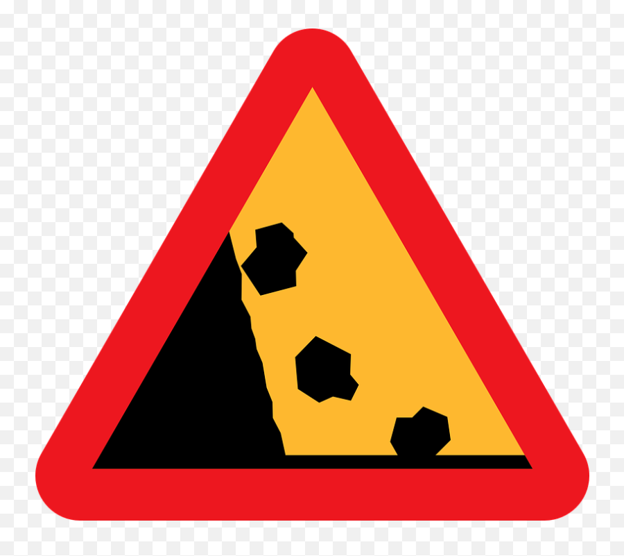 Free Falling Symbol Vectors - Falling Rocks Road Signs Emoji,Warning Emoji