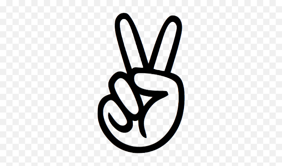 Pin - Peace Sign Simple Hand Emoji,Atheist Emoji