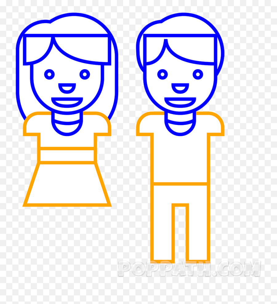 How To Draw A Man Woman Emoji - Boy And Girl Emoji Black And White,Give Emoji