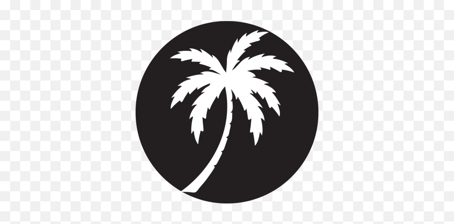 Download Palm Silhouette Projected Image - Palm Tree Circle Palm Tree Logo Emoji,Palm Tree Emoji